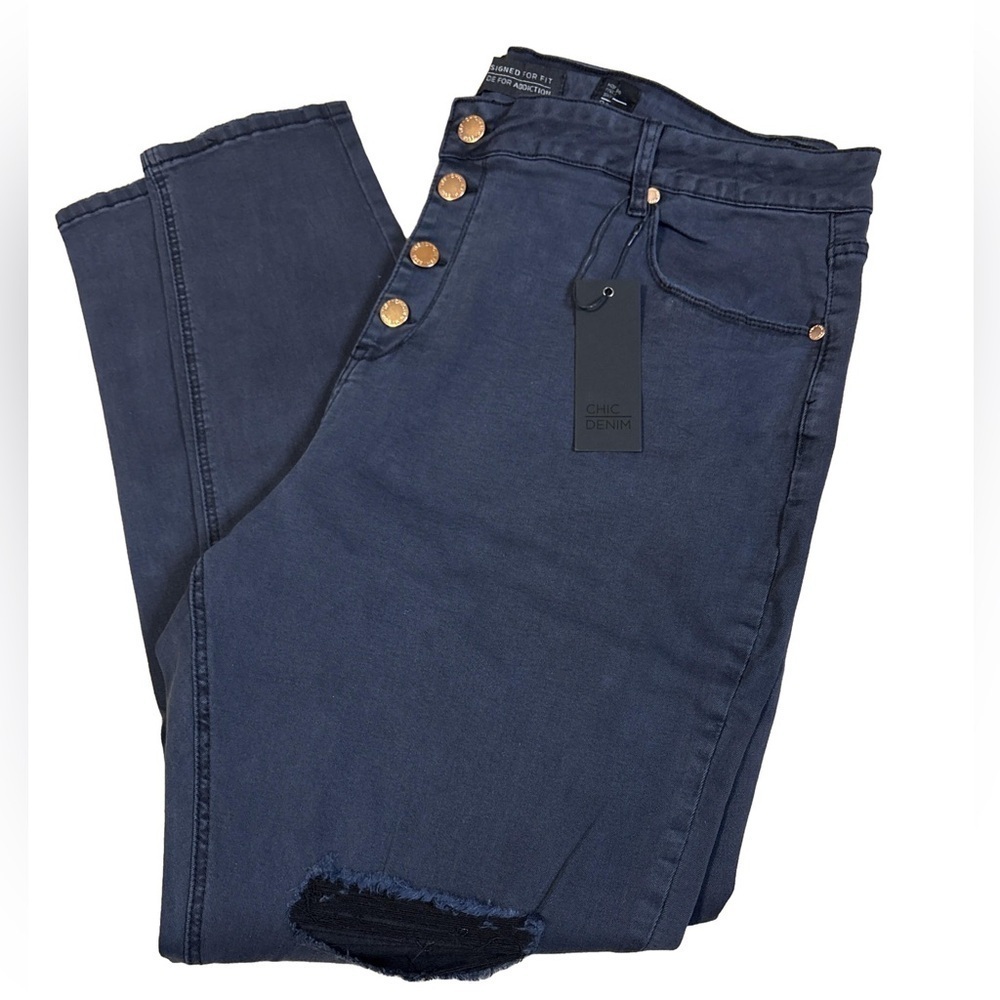 NWT Chic Denim 24 S Harley mid rise skinny